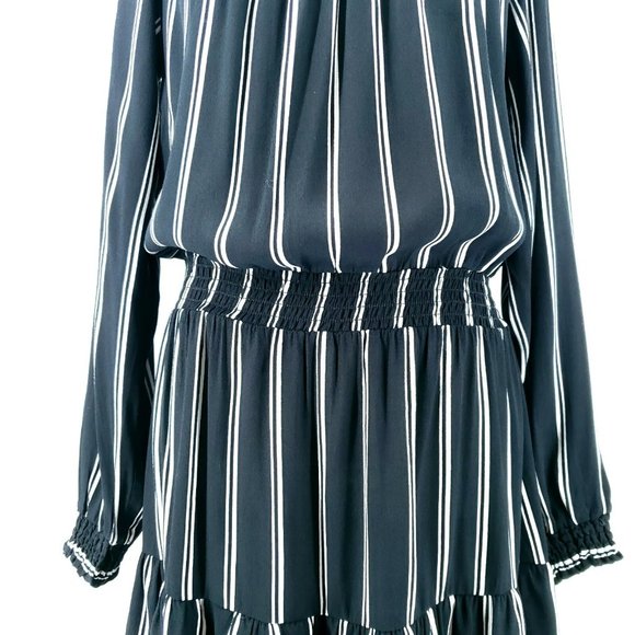 NWT Long Sleeves Striped Ruffle Stripes Dress Elastic Waist XS S M L Tul… - Picture 8 of 9